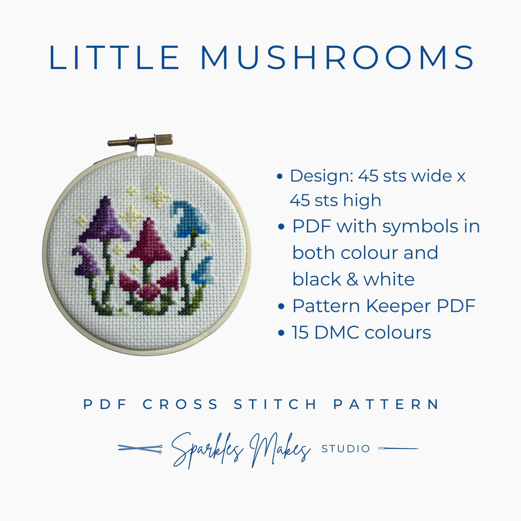 Little Mushrooms Fantasy Cross Stitch Pattern PDF Download