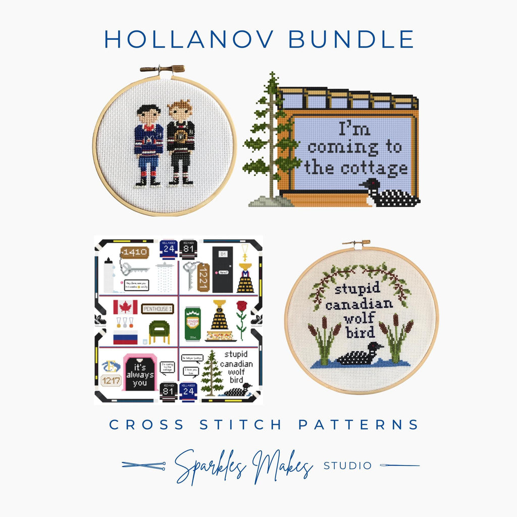 Heated Rivalry Shane Hollander & Ilya Rosanov Inspired Cross Stitch Pattern Bundle No. 1 PDF Download