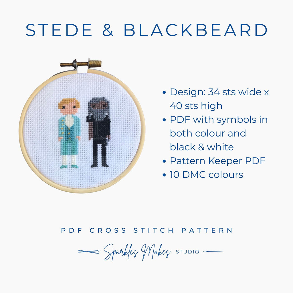 Stede & Blackbeard Our Flag Means Death OFMD Inspired Cross Stitch Pattern PDF Download