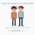 Nick & Charlie at the Zoo Heartstopper S3 Inspired Cross Stitch Pattern PDF Download
