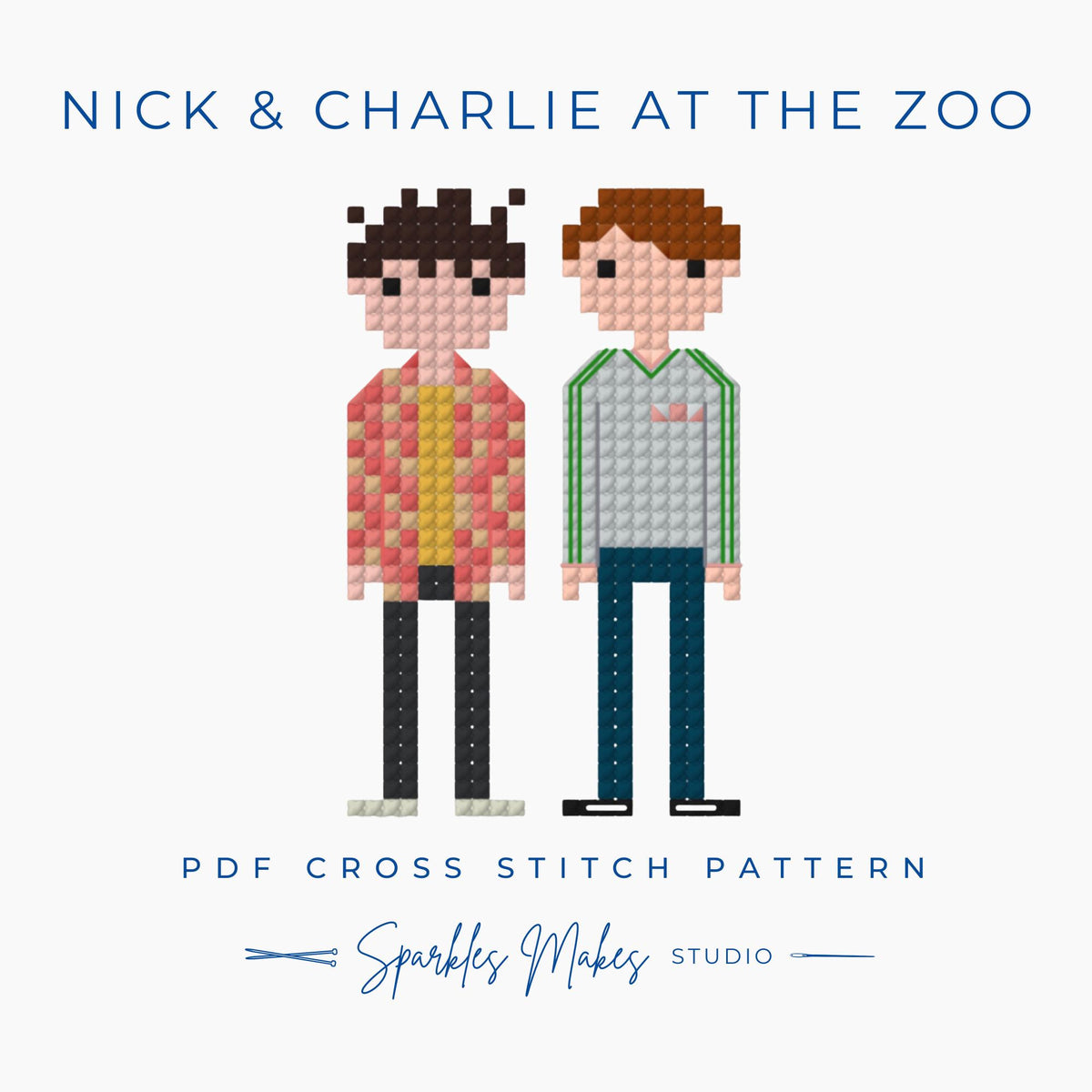 Nick & Charlie at the Zoo Heartstopper S3 Inspired Cross Stitch Pattern PDF Download