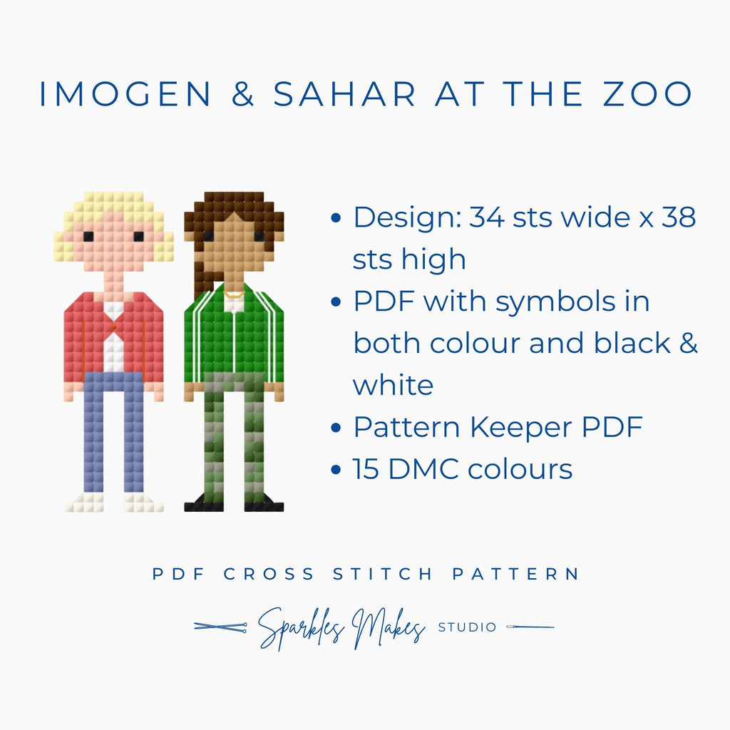 Imogen & Sahar at the Zoo S3 Heartstopper Inspired Cross Stitch Pattern PDF Download