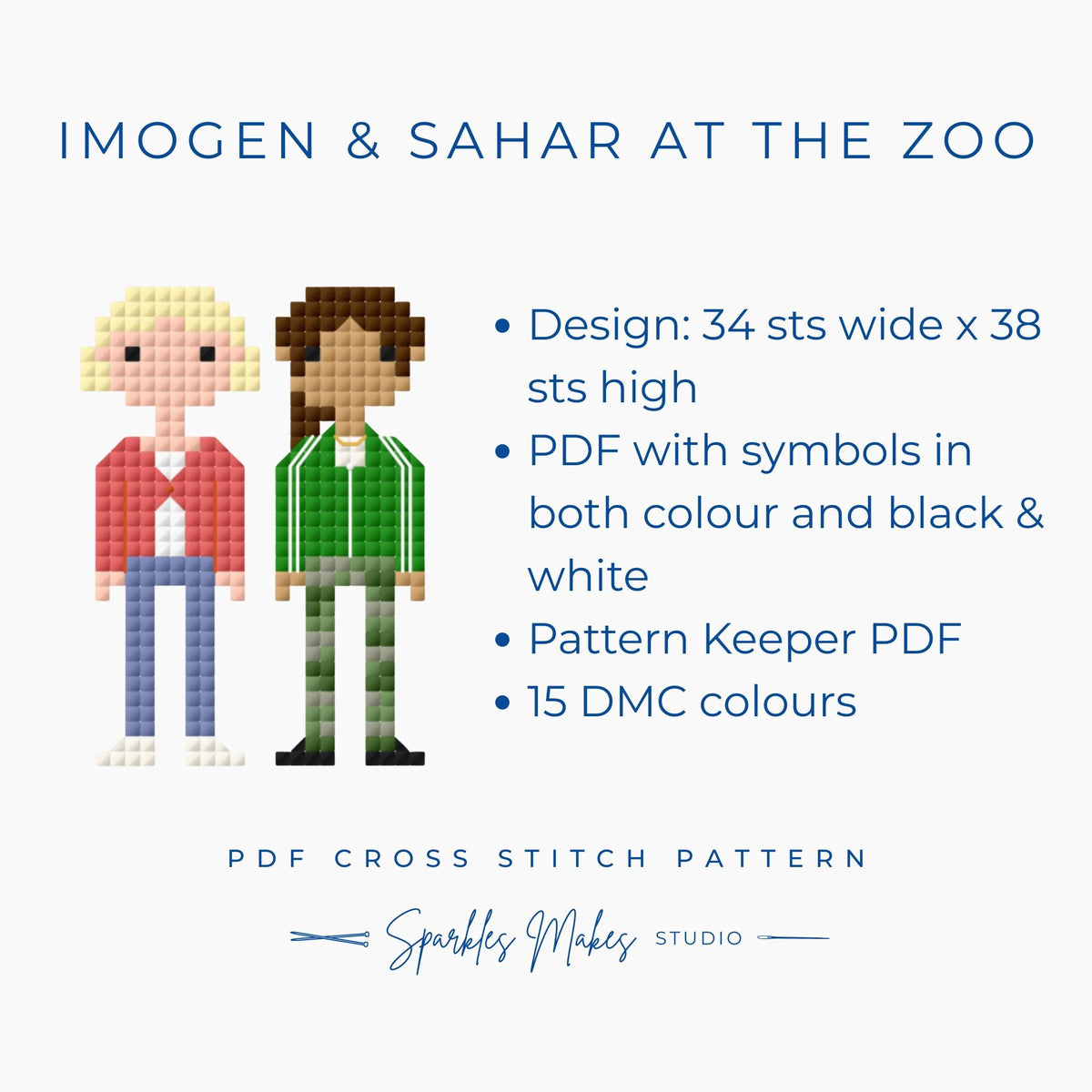 Imogen & Sahar at the Zoo S3 Heartstopper Inspired Cross Stitch Pattern PDF Download