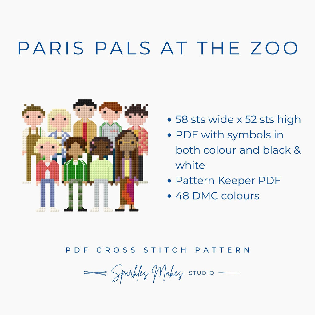 Paris Pals at the Zoo Heartstopper S3 Inspired Cross Stitch Pattern PDF Download