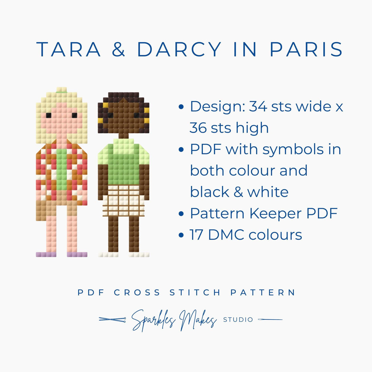 Tara & Darcy in Paris S2 Heartstopper Inspired Cross Stitch Pattern PDF Download