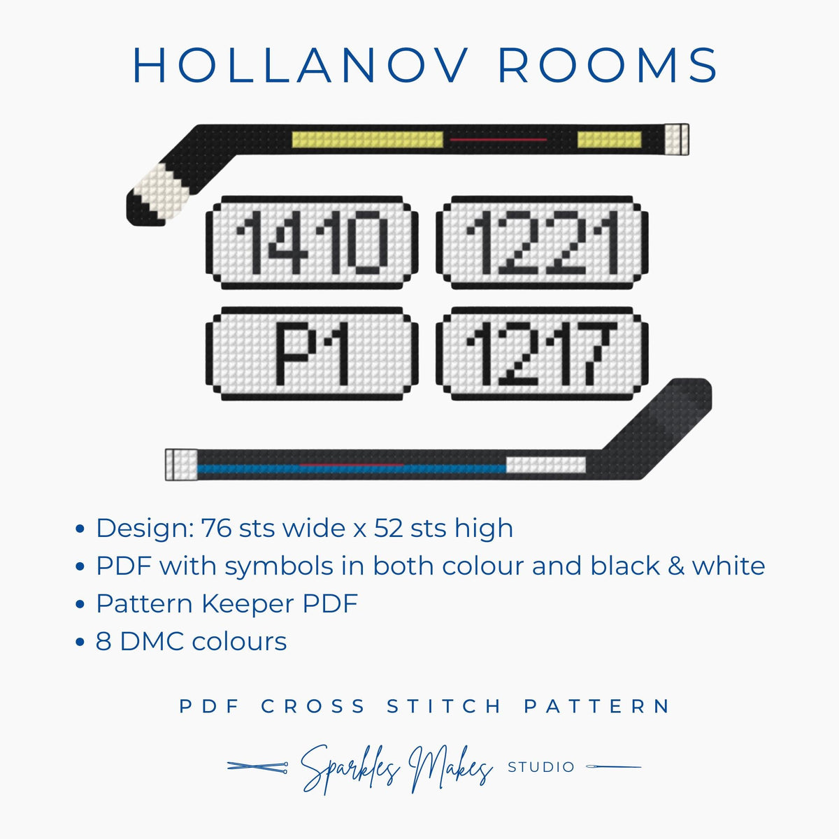 Hollanov Rooms Shane Hollander Ilya Rosanov Heated Rivalry Inspired Cross Stitch Pattern PDF Download