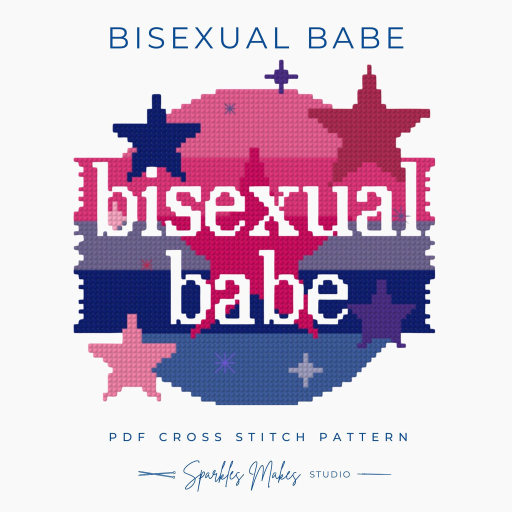 Bisexual Babe LGBTQ+ Pride Quote Cross Stitch Pattern PDF Download