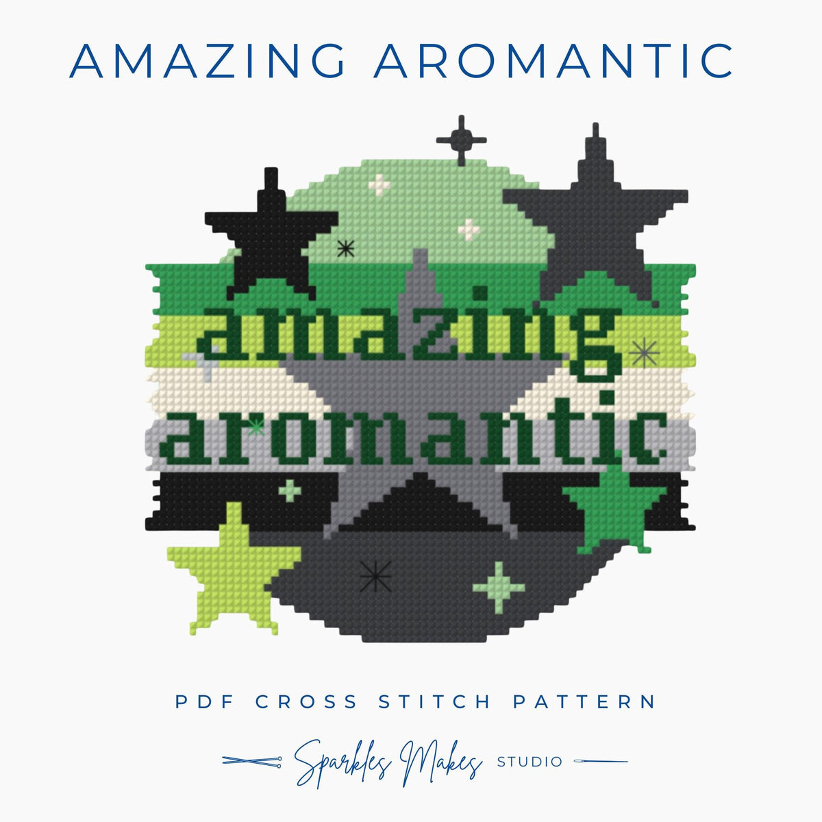 Aromantic LGBTQ+ Pride Cross Stitch Pattern PDF Download