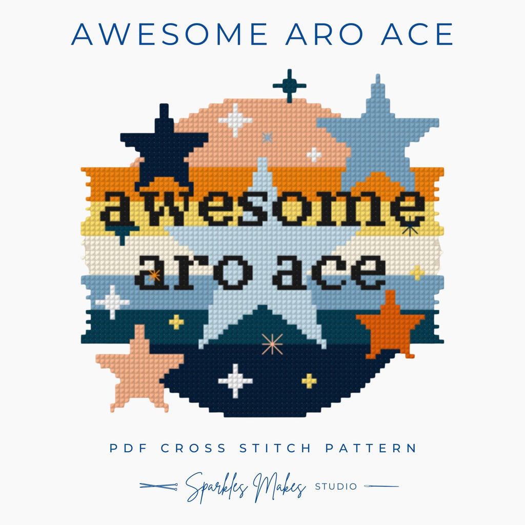 Aro Ace LGBTQIA Pride Cross Stitch Pattern PDF Download
