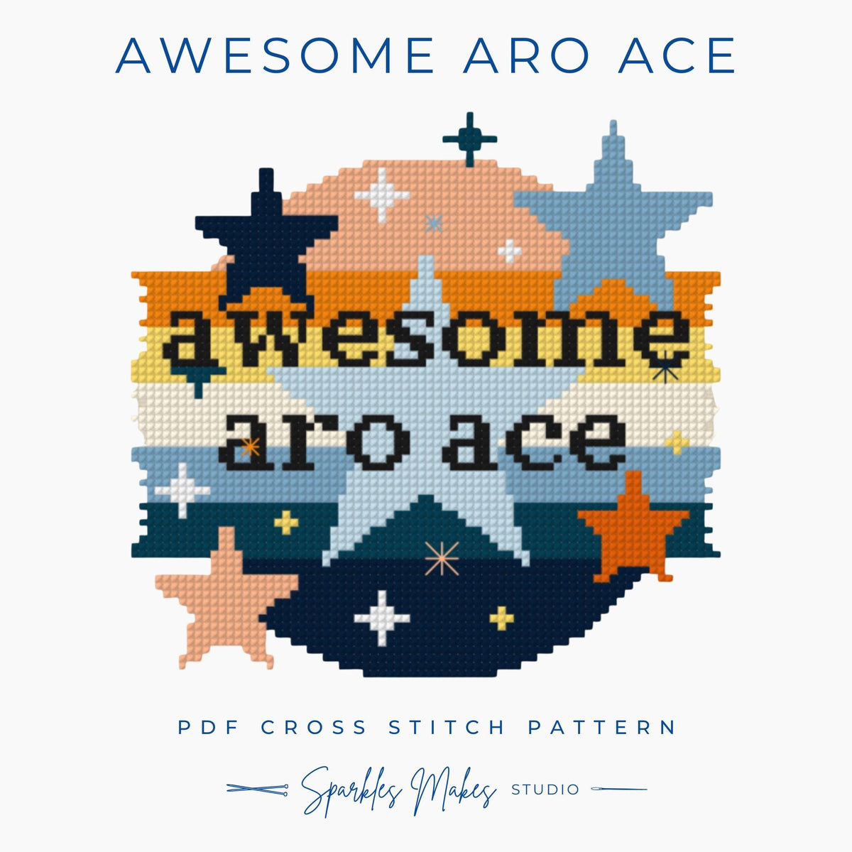 Aro Ace LGBTQIA Pride Cross Stitch Pattern PDF Download